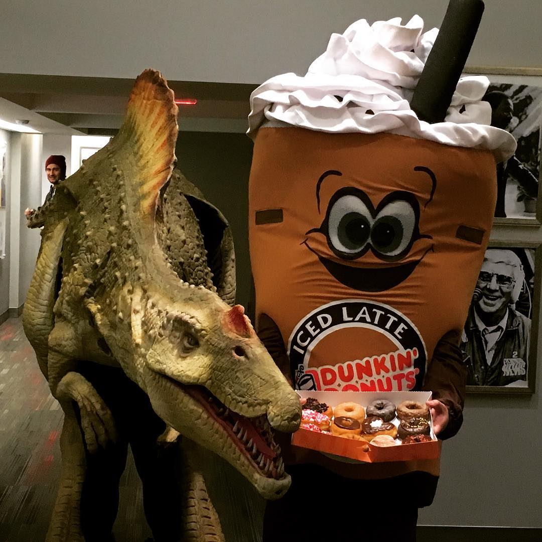 Dinosaur and Coffee Mascots