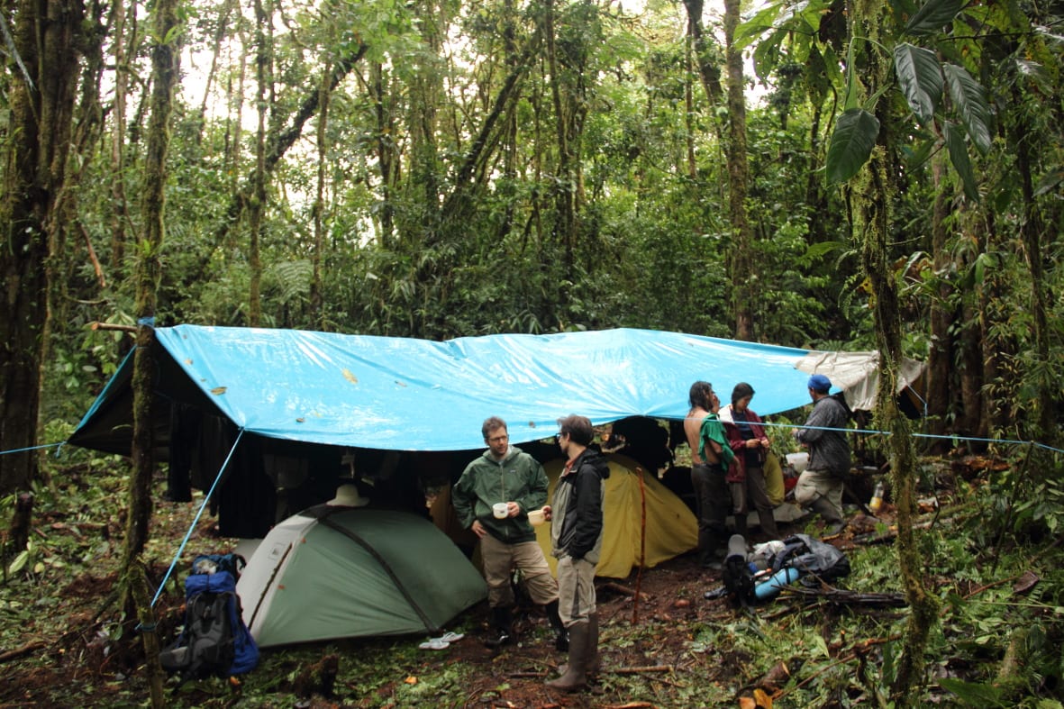 3) Morning coffee time at Camp 2. (Photo Santiago Castroviejo). 