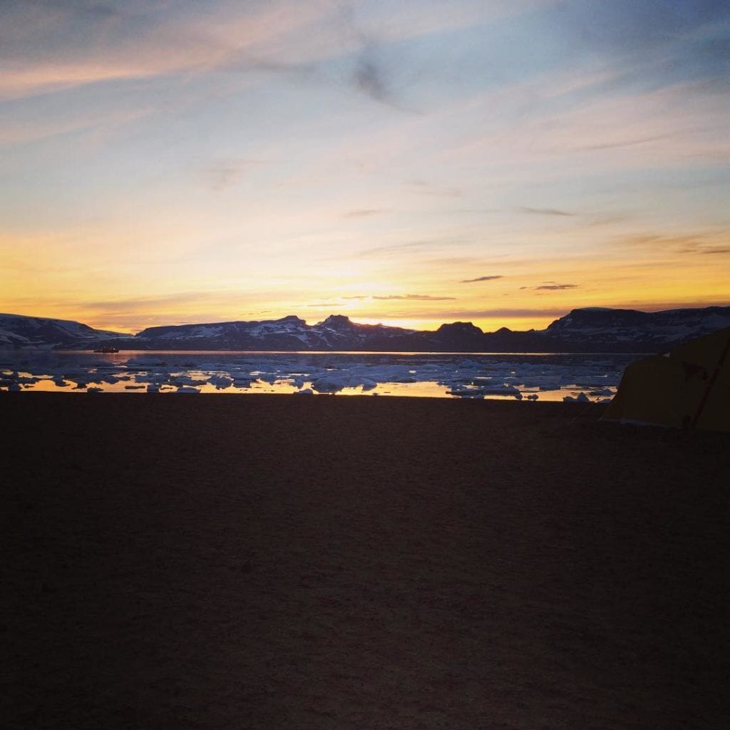 Sunset at Vega Camp (photo by Pat O'Connor)