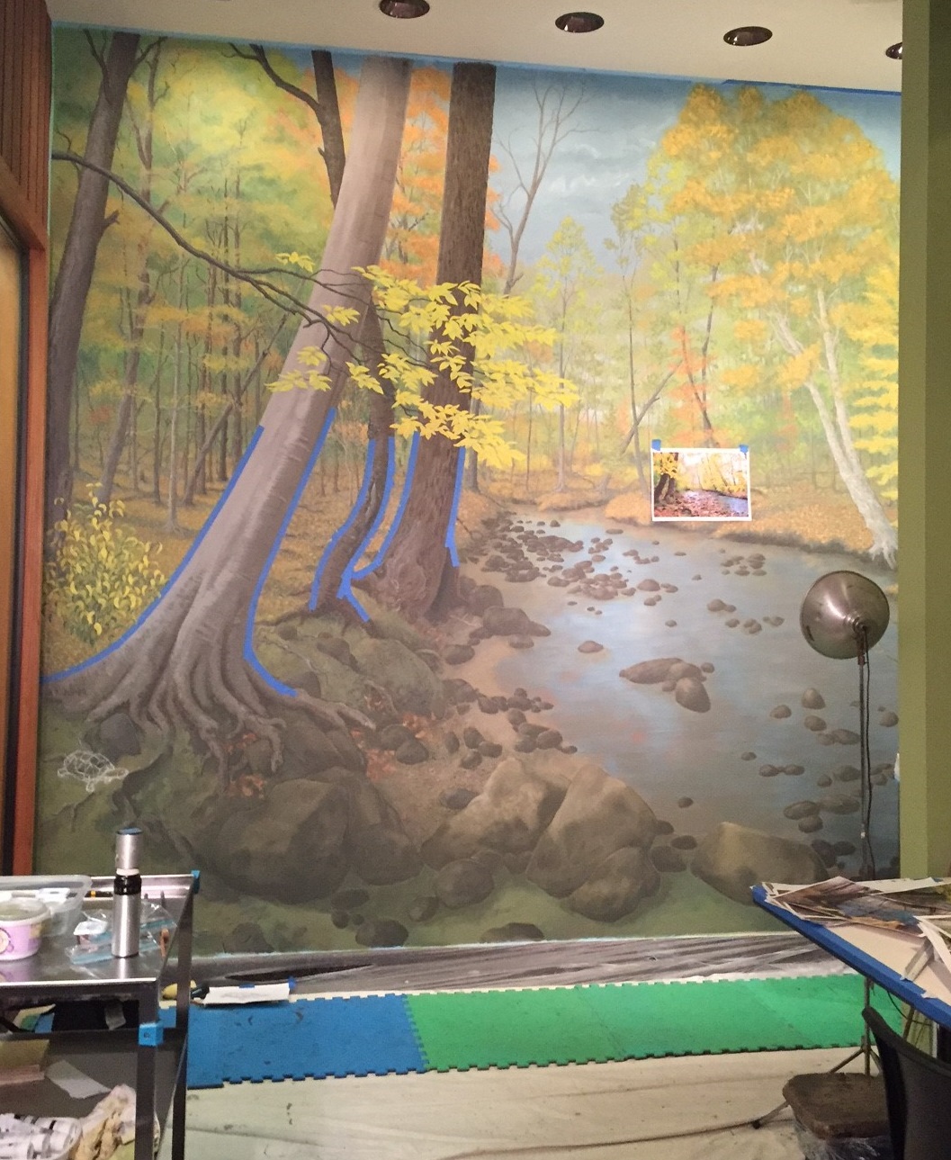 Mural of trees and stream