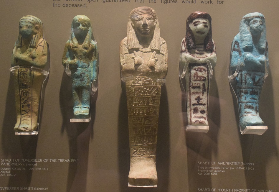 Shabtis (small figures) in Walton Hall of Egypt 