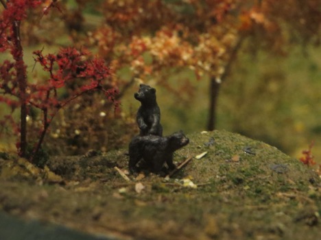 miniature black bear statues