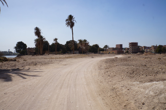 desert road at eastern edge of village