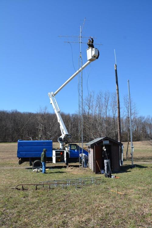installing the radio tower