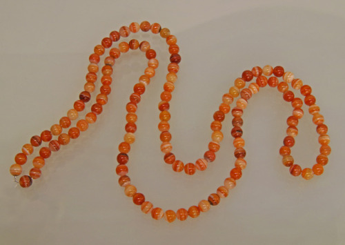 orange necklace made of sardonyx beads