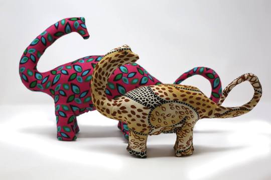 Dippy plush toys in colorful fabrics
