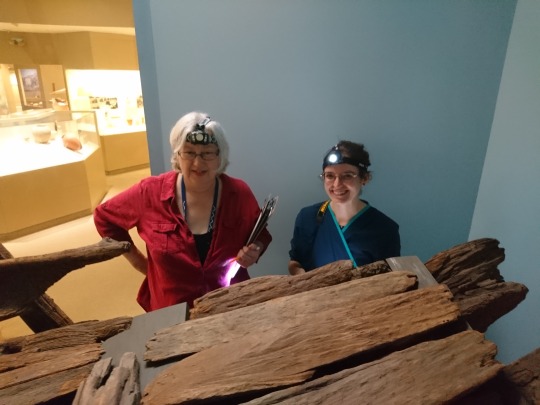 Gretchen Anderson and Dawn Kriss in Walton Hall of Ancient Egypt