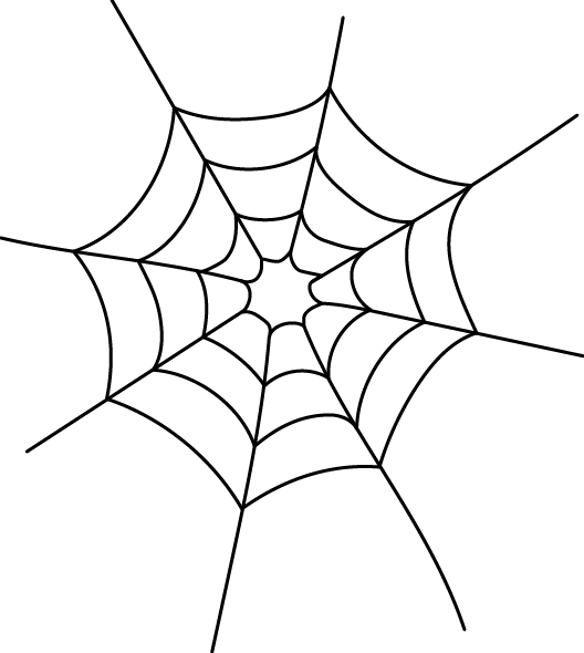 drawing of an orb web