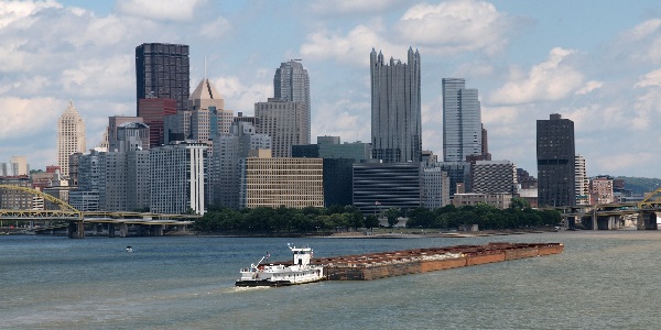 barge on pittsburgh river