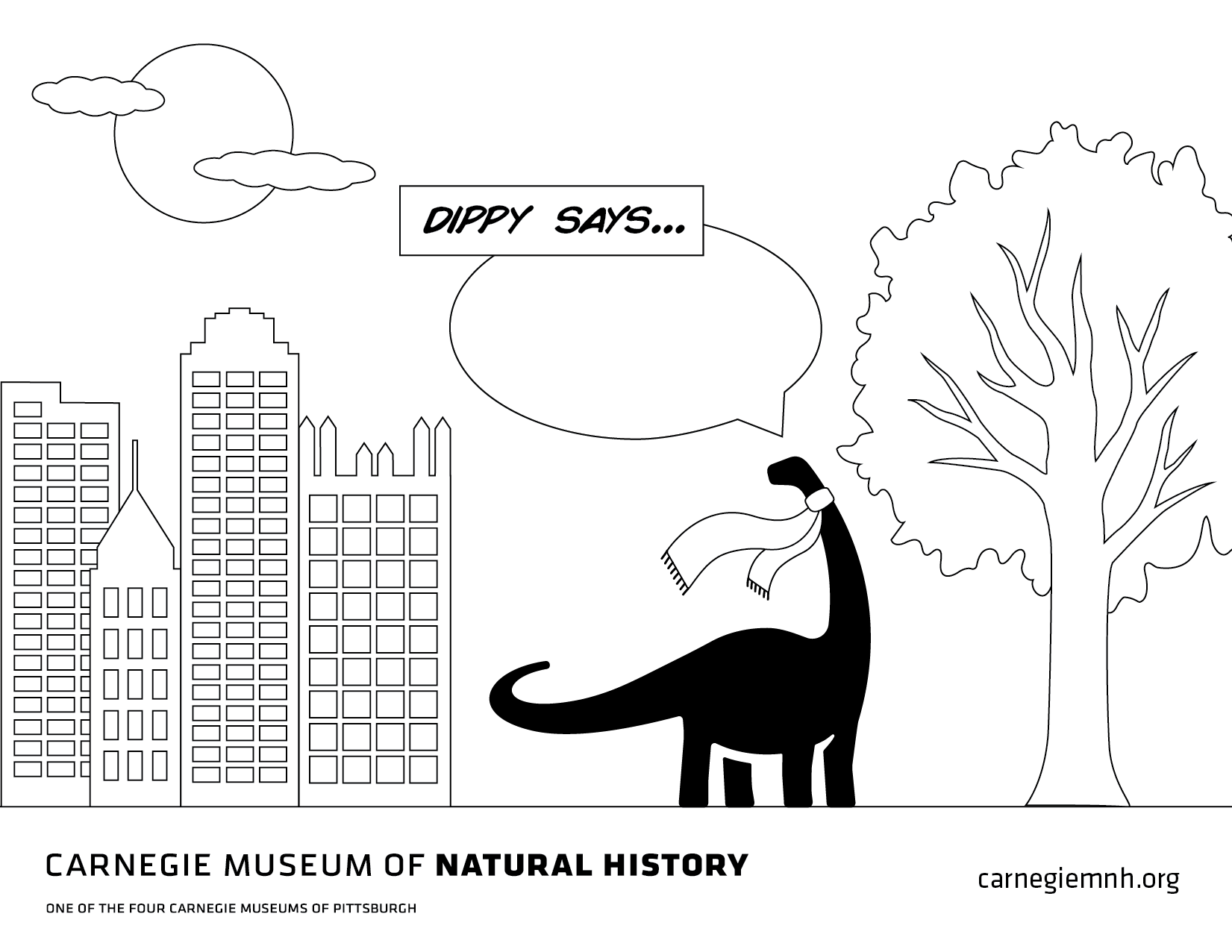 Dippy Says Coloring Page
