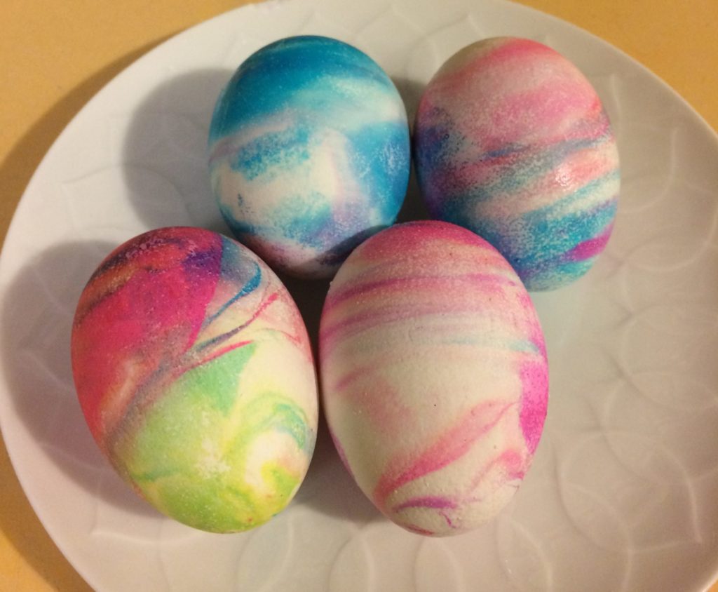 finished dyed eggs