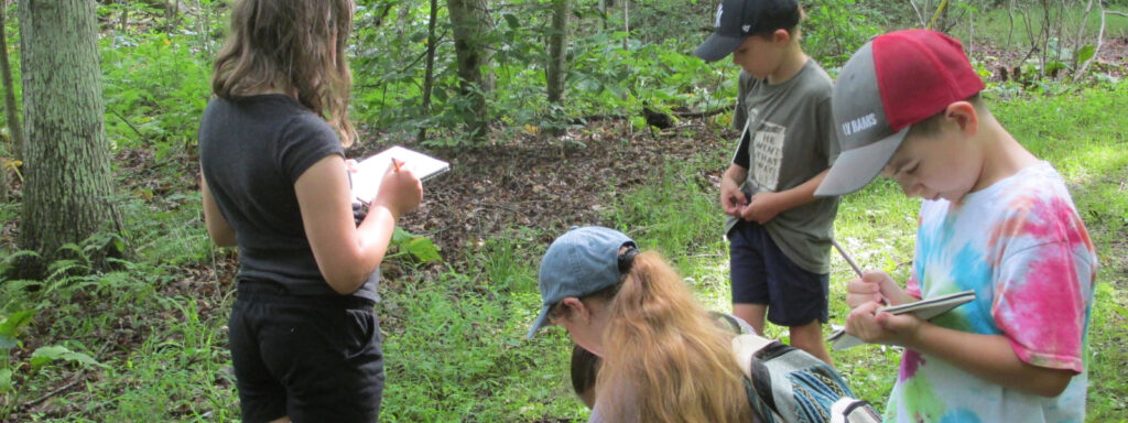 kids studying nature outdoors