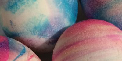 close up of dyed eggs