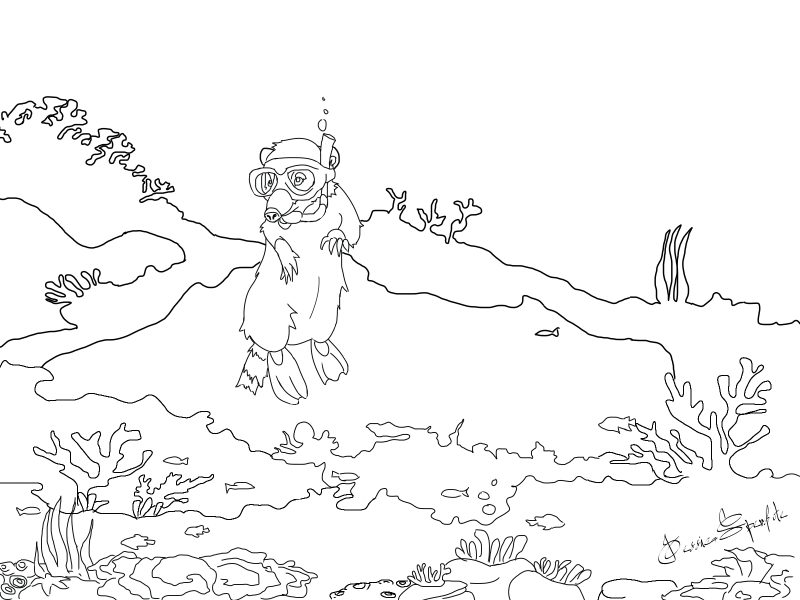 Lupe under the sea Coloring Page
