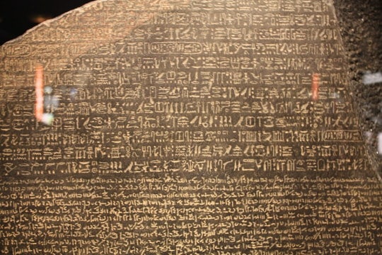 close up of the Rosetta Stone