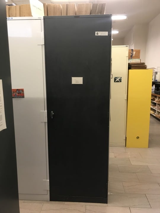 closed metal cabinets