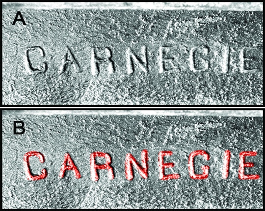 the word Carnegie in gray above the word Carnegie in red
