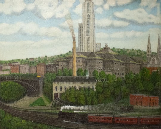 image of the painting "Cathedral of Learning" by John Kane