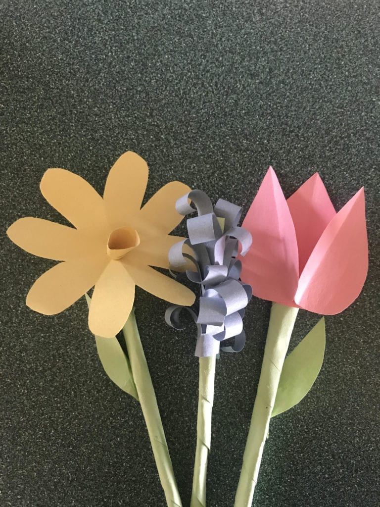 How to make an Origami paper tulip with stem and leaf