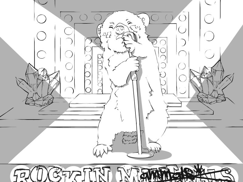 coloring page of coati rock star