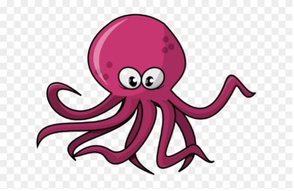 illustration of a maroon octopus
