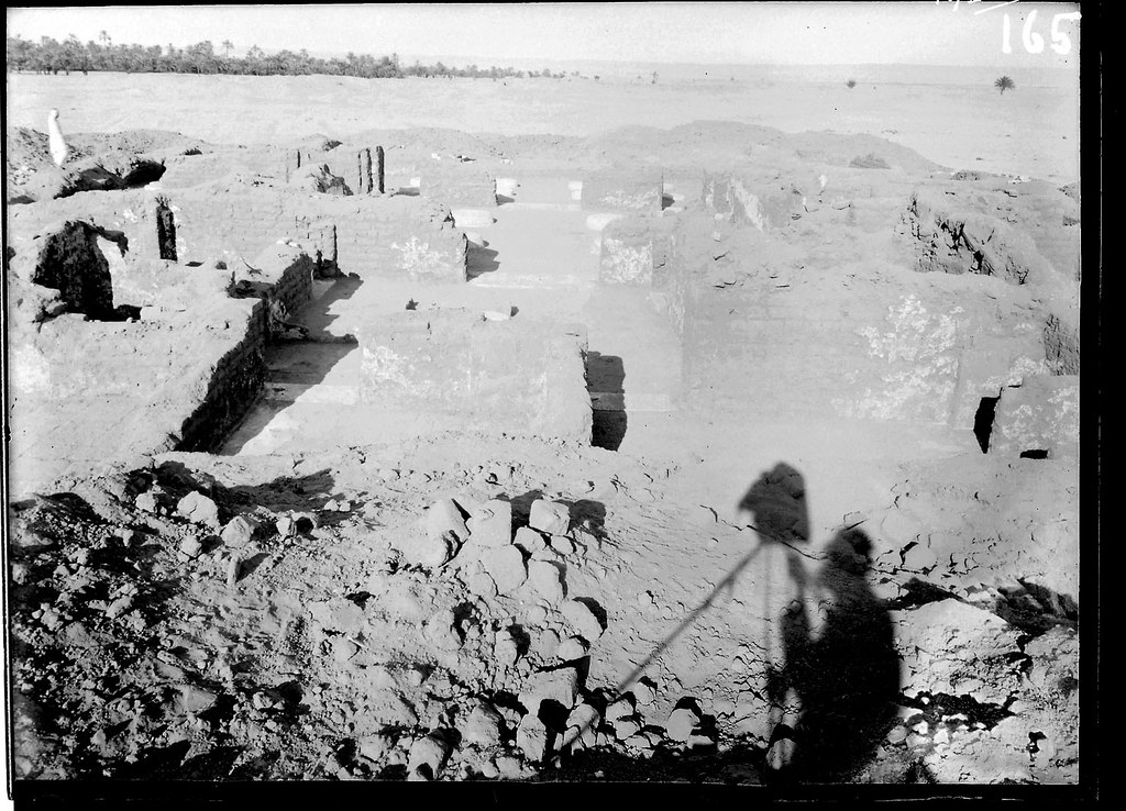 photographer shadow over dig site