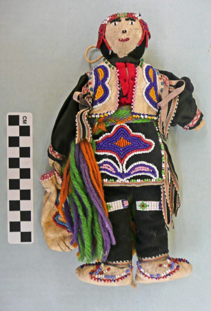 Meskwaki man doll in traditional clothing