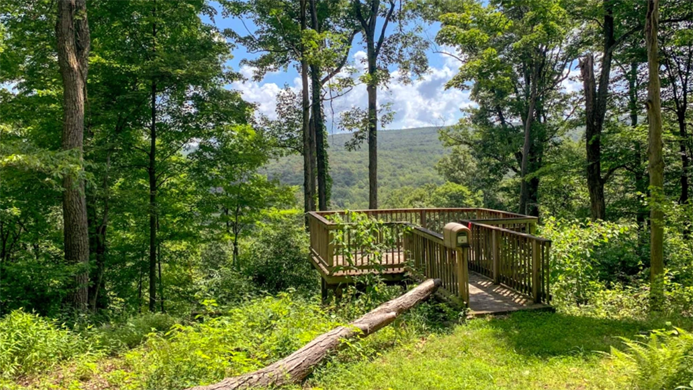 An observation deck at Powdermill Nature Reserve