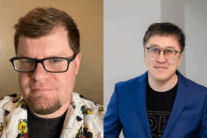 side by side headshots of two people