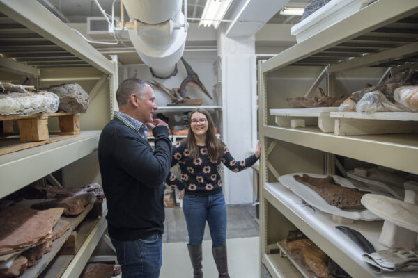 Matt Lamanna and Sarah Davis in the Big Bone Room