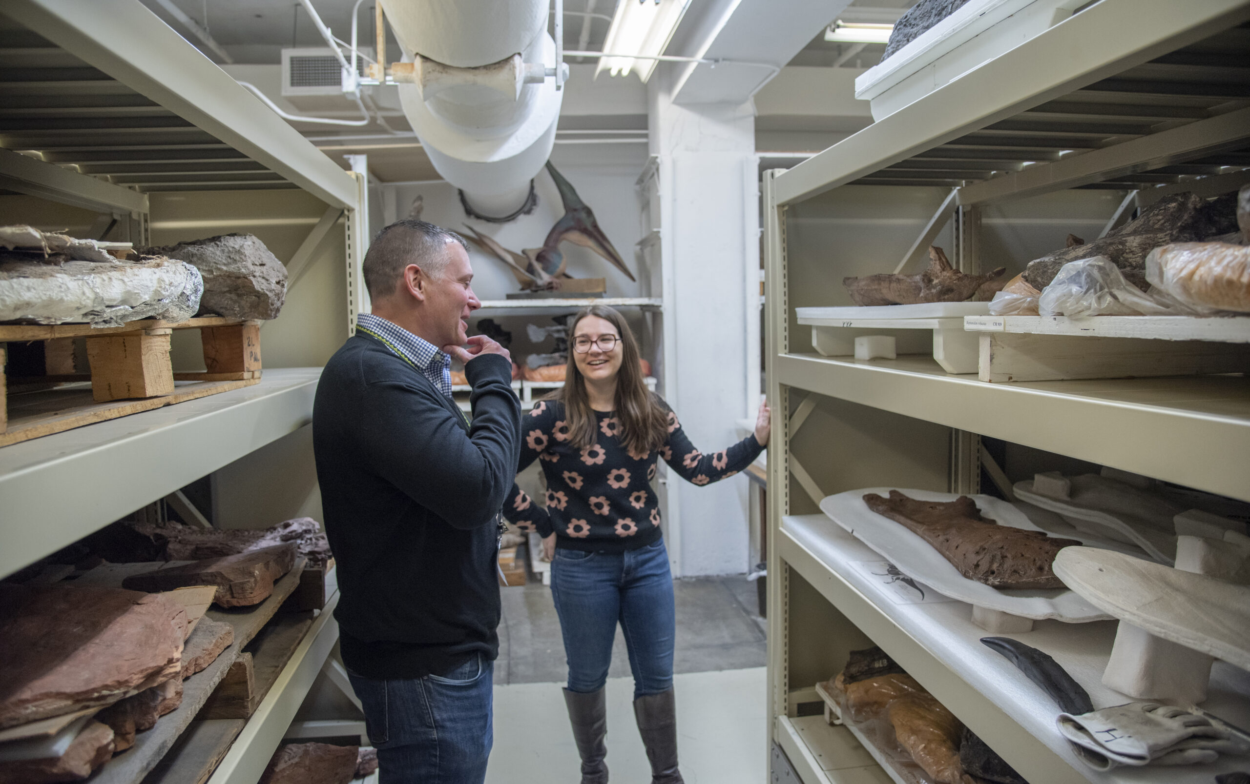 Matt Lamanna and Sarah Davis in the Big Bone Room