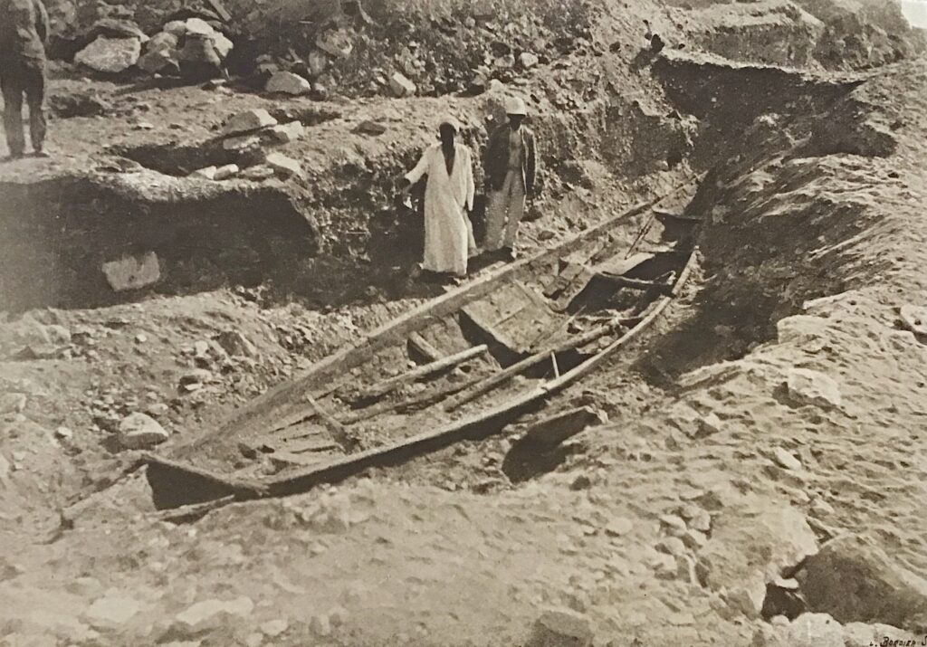 historic photo of the Dahshur boat excavation