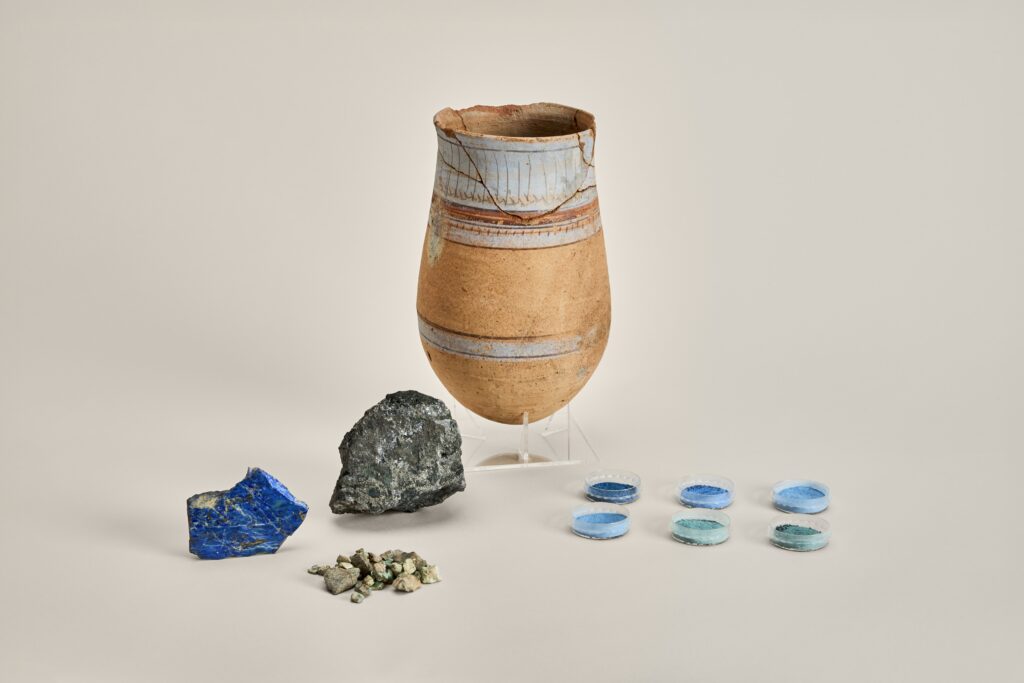 objects colored with Egyptian blue