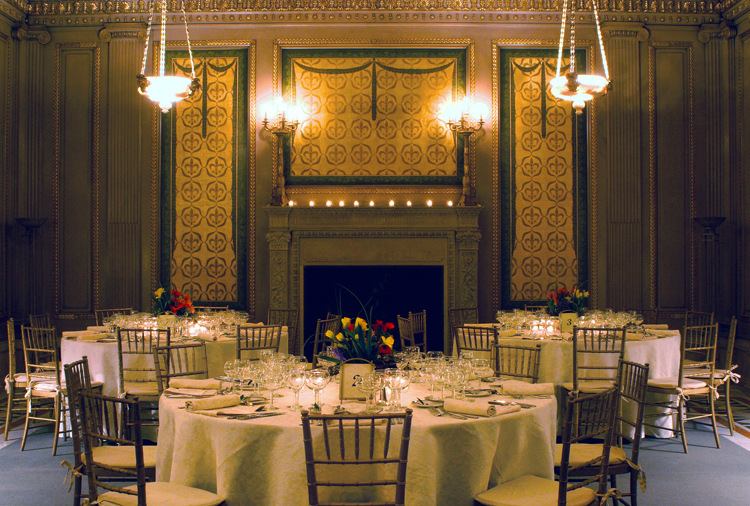 founders room with dinner tables setup